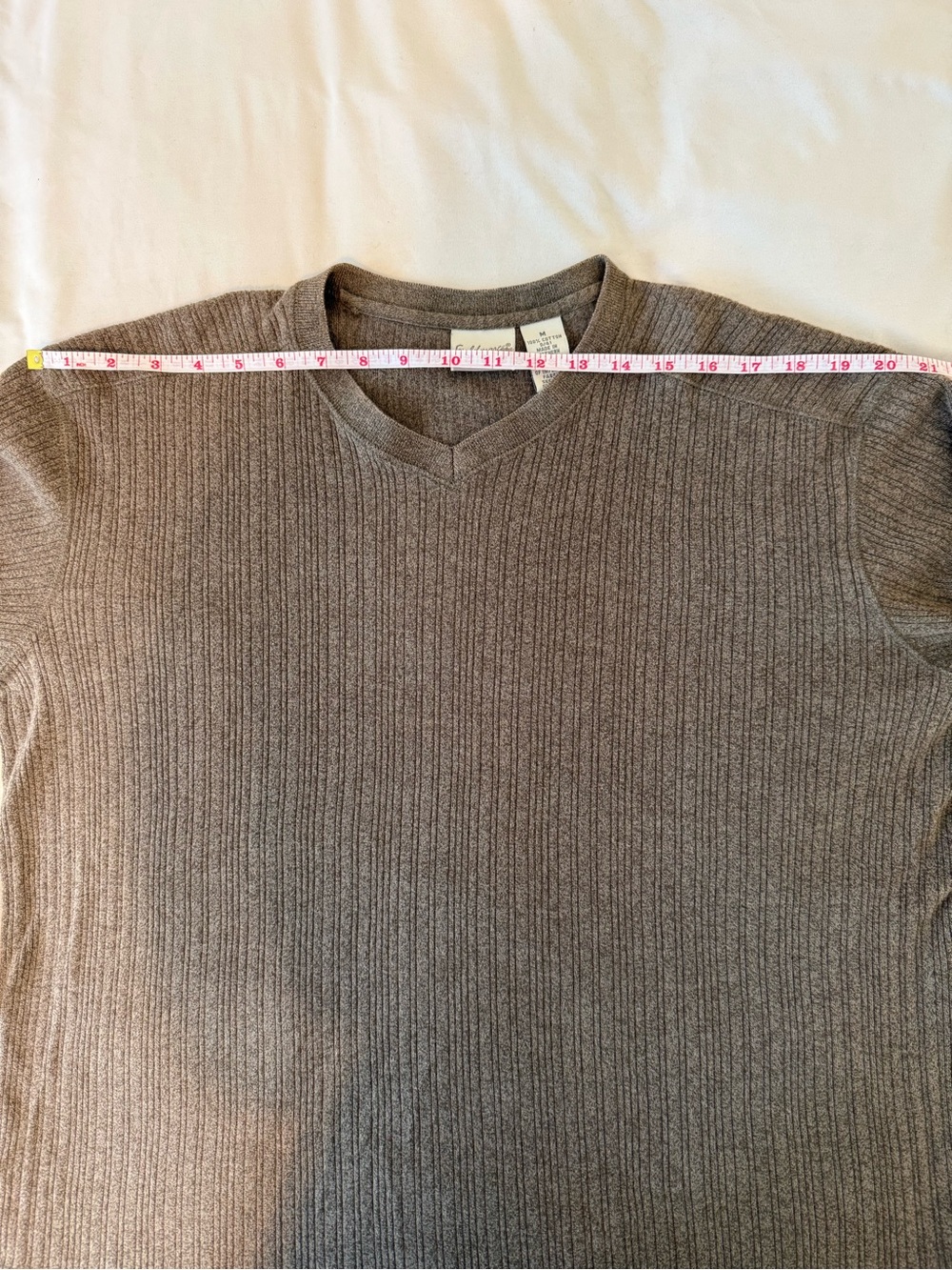 Fieldmaster Men’s V-Neck Sweater Medium Oliver Army Green 100% Cotton VTG - Picture 9 of 11